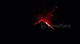 Lava Eruptions from the Fuego Volcano in Guatemala