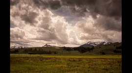 Mountain landscape time lapse, Yellowstone National Park
