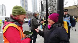 Another frustrated commuter confronts climate activists during London rush hour