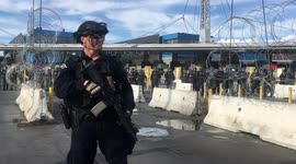 US border patrol run security exercise at US-Mexico border on Thanksgiving Day