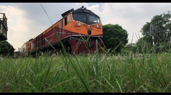 Train going along Tracks