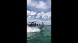 Thots twerking on boat at high speed on south beach