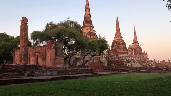 Ayutthaya Temple at Sunset