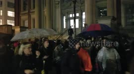 Activists hold Cyber Monday protests on rainy NYC streets against opening of Amazon HQ2