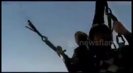 Horrifying moment a paraglider snaps mid-air, killing one and injuring another