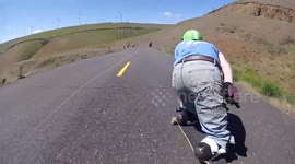 US double amputee hurtles down hill on skateboard after overcoming horror train accident
