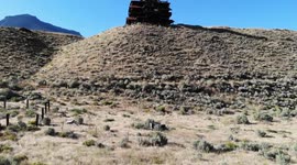 Film with Drone Big Old house between mountains