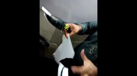 Bladesmith in Pakistan shows off the deadly edge of his knife