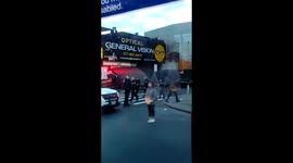 Ambulance smashes into glasses store in the Bronx, NY