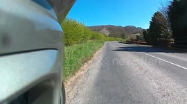 Goldwing up Zigzag hill near Shaftesbury