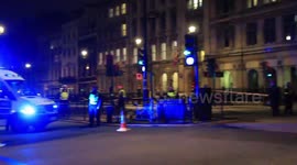 Police and bomb squad respond to suspicious package on Whitehall before November march