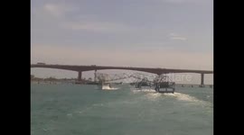 Rameswaram Boat Running across the pamban bridge