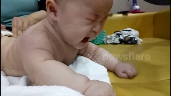 Newsflare Funny Video Of Baby Hates Being Massaged At Baby Spa