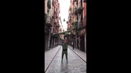 The Art of Acrobatics. Hand to head stand on the street