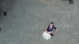 wedding dron footage first dancing