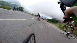 cycling down Alps D'huez
