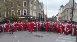Drunk Santas at Santacon
