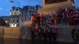 Santa on sleigh for Santacon in London 2018