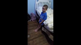 Destin schooling his sister about the zombie apocalypse.