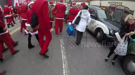 The annual Santacon Kicked Of From Its Starting Point In Angel Islington