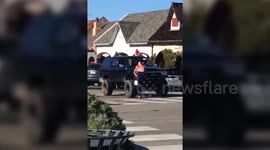 Bella Hadid poses on windmill in California