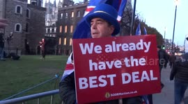Anti-Brexit protesters gathered outside College Green media ground ahead of no-confidence vote