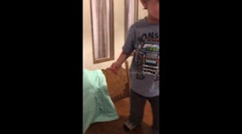 Toddler pleading his case about being on the table. He tries to be quite convincing as to why I should let him stay up there.