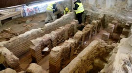 Greek subway workers unearth ancient Roman baths while digging metro station