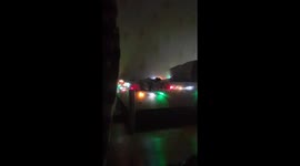 Christmas lights on his bed is beautiful