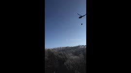Hydro seeding with a helicopter on a pipeline in West Virginia