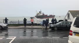 Ship aground in Falmouth