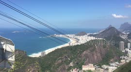Sugar loaf view of Rio de Janeiro right after the cable cars