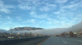 Huge fog bank shrouds rural California town