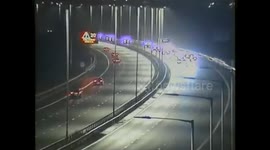 Police car spins drunk van driver going wrong way up motorway