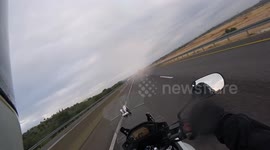 motorcycle's tyre blow up