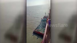 Shocking incident Boat capsized in sea in India.