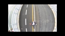 Extreme Drone Selfie from the Ice Bridge in Montreal, Quebec, Canada