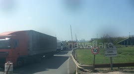 Migrants cut through trailer roof