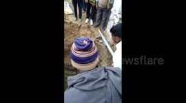 Indian villagers battle to rescue cow buried alive in 12-feet pit