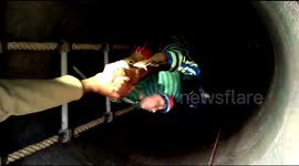 FIREFIGHTERS RESCUED A 2 YEARS BABY FROM 40 FEET DEEP WELL.