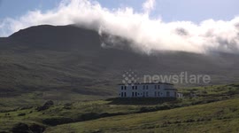 Mist over Achill Island, and an old abandoned hotel high up in the mountains.