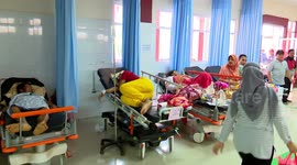 Tsunami victim in Berkah Hospital in Banten, Indonesia