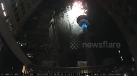 Caught On Dash Cam Fireworks On Tower (part4of4)