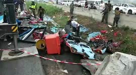 Six passengers killed in double-decker bus crash during heavy rain in Thailand