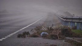 Northern Scotland lashed with 75mph winds and heavy rain