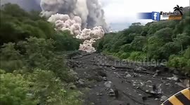 Report on the eruption of the volcano of fire the past that ended with a whole community in Escuintla, Guatemala, Central America,