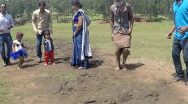 Indian villagers jump on bouncy riverbank caused by weird seismic phenomenon