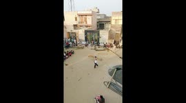 Man pulls a 60 Kilogram wood log with his teeth and shows his performance in Haryana (Part 2)