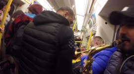 No Trousers Riders Dance With Musicians