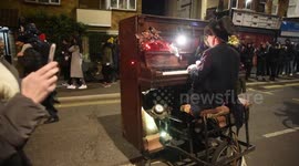 Piano Being Played As It Goes Down The Street